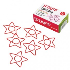 Скрепки STAFF 'Звезда', 32 мм, 20 шт., в картонной коробке, 226249