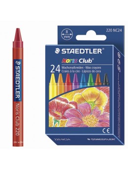 Восковые мелки STAEDTLER (Германия) 'Noris Club', 24 цвета, картонная упаковка, европодвес, 220 NC24