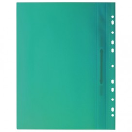 Скоросшиватель пластиковый с перфорацией BRAUBERG, А4, 140/180 мкм, зеленый, 226581