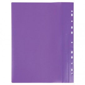 Скоросшиватель пластиковый с перфорацией BRAUBERG, А4, 140/180 мкм, фиолетовый, 226584