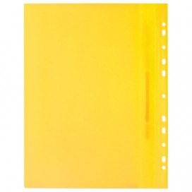 Скоросшиватель пластиковый с перфорацией BRAUBERG, А4, 140/180 мкм, желтый, 226587