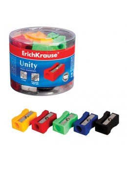 Точилка ERICH KRAUSE 'Unity', пластиковая, прямоугольная, цвет ассорти, 38012