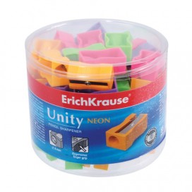 Точилка ERICH KRAUSE 'Unity Neon', пластиковая, прямоугольная, цвет неоновый ассорти, 38013