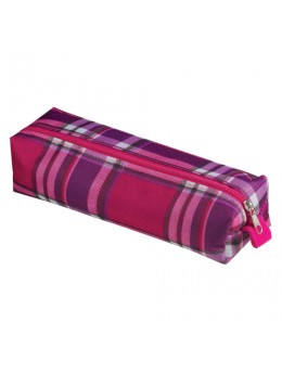 Пенал-косметичка BRAUBERG, полиэстер, 'Шотландия', фиолетовый с розовым, 20х6х4 см, 226723
