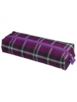 Пенал-косметичка BRAUBERG, полиэстер, 'Шотландия', темно-фиолетовый, 20х6х4 см, 226724