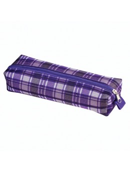 Пенал-косметичка BRAUBERG, полиэстер, 'Шотландия', светло-фиолетовый, 20х6х4 см, 226727
