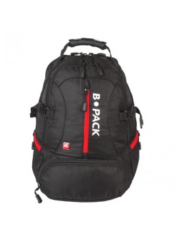 Рюкзак B-PACK 'S-03' (БИ-ПАК) универсальный, с отделением для ноутбука, увеличенный объем, черный, 46х32х26 см, 226949 Рюкзак B-PACK 'S-03' (БИ-ПАК) универсальный, с отделением для ноутбука, увеличенный объем, черный, 46х32х26 см, 226949