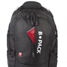 Рюкзак B-PACK 'S-02' (БИ-ПАК) универсальный, с отделением для ноутбука, усиленная ручка, черный, 47х31х16 см, 226948