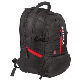Рюкзак B-PACK 'S-03' (БИ-ПАК) универсальный, с отделением для ноутбука, увеличенный объем, черный, 46х32х26 см, 226949