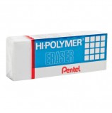 Резинка стирательная PENTEL (Япония) 'Hi-polymer eraser', 43х17,5х11,5 мм, белая, картонный держатель, ZEH-05
