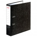Папка-регистратор STAFF 'Бюджет' с мраморным покрытием, 70 мм, без уголка, черный корешок, 227185