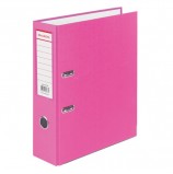 Папка-регистратор BRAUBERG с покрытием из ПВХ, 80 мм, с уголком, розовая (удвоенный срок службы), 227195