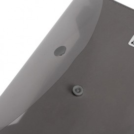 Папка-конверт с кнопкой МАЛОГО ФОРМАТА (250х135 мм), тонированная черная, 0,18 мм, BRAUBERG, 227315
