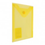Папка-конверт с кнопкой МАЛОГО ФОРМАТА (105х148 мм), А6, желтая, 0,18 мм, BRAUBERG, 227319