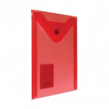 Папка-конверт с кнопкой МАЛОГО ФОРМАТА (105х148 мм), А6, красная, 0,18 мм, BRAUBERG, 227320