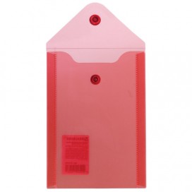 Папка-конверт с кнопкой МАЛОГО ФОРМАТА (105х148 мм), А6, красная, 0,18 мм, BRAUBERG, 227320