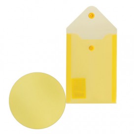 Папка-конверт с кнопкой МАЛОГО ФОРМАТА (105х148 мм), А6, желтая, 0,18 мм, BRAUBERG, 227319