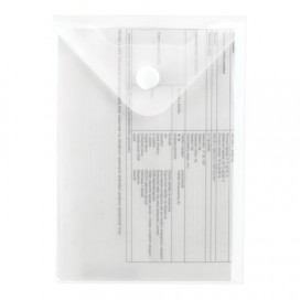 Папка-конверт с кнопкой МАЛОГО ФОРМАТА (105х148 мм), А6, матовая прозрачная, 0,18 мм, BRAUBERG, 227321