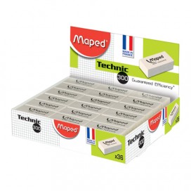 Резинка стирательная MAPED (Франция) 'Technic Mini', 39х18, 2х12,6 мм, белая, дисплей, 011300