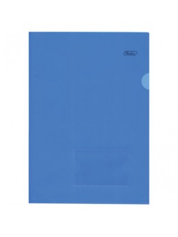 Папка-уголок с карманом для визитки, А4, синяя, 0,18 мм, AGкм4 00102, V246955