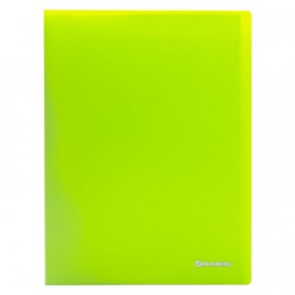 Папка 20 вкладышей BRAUBERG 'Neon', 16 мм, неоновая, зеленая, 700 мкм, 227448