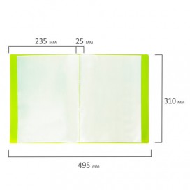 Папка 40 вкладышей BRAUBERG 'Neon', 25 мм, неоновая, зеленая, 700 мкм, 227452