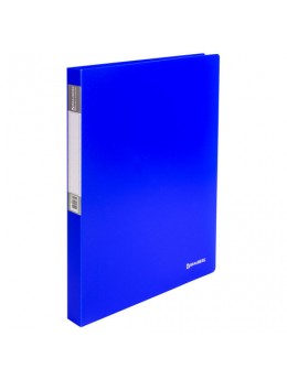 Папка на 2 кольцах BRAUBERG 'Neon', 25 мм, внутренний карман, неоновая, синяя, до 170 листов, 0,7 мм, 227459