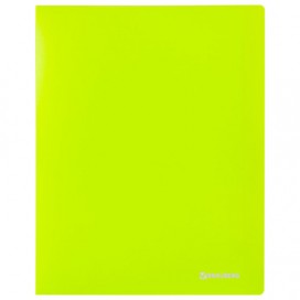 Папка на 2 кольцах BRAUBERG 'Neon', 25 мм, внутренний карман, неоновая, зеленая, до 170 листов, 0,7 мм, 227456