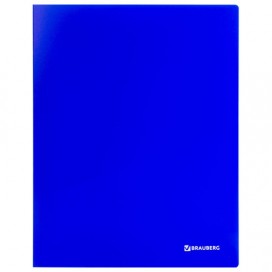 Папка на 2 кольцах BRAUBERG 'Neon', 25 мм, внутренний карман, неоновая, синяя, до 170 листов, 0,7 мм, 227459