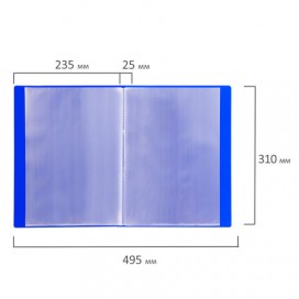Папка 40 вкладышей BRAUBERG 'Neon', 25 мм, неоновая, синяя, 700 мкм, 227455