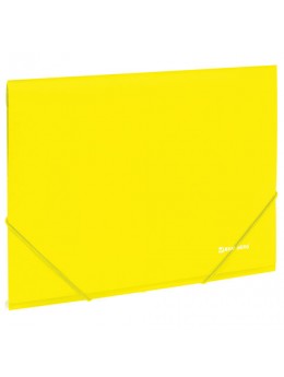 Папка на резинках BRAUBERG 'Neon', неоновая, желтая, до 300 листов, 0,5 мм, 227461