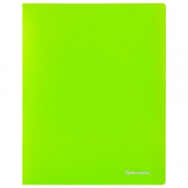 Папка с металлическим скоросшивателем и внутренним карманом BRAUBERG 'Neon', 16 мм, зеленая, до 100 листов, 0,7 мм, 227464