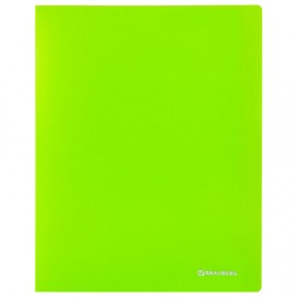Папка с металлическим скоросшивателем и внутренним карманом BRAUBERG 'Neon', 16 мм, зеленая, до 100 листов, 0,7 мм, 227464