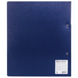 Папка на 2 кольцах BRAUBERG 'Шелк', 25 мм, внутренний карман, синяя, до 170 листов, 0,7 мм, 227502