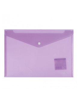 Папка-конверт с кнопкой ERICH KRAUSE 'Envelope', А4, до 100 листов, тонированная, пастель ассорти, 0,18 мм, 42936