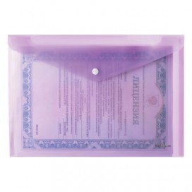 Папка-конверт с кнопкой ERICH KRAUSE 'Fizzy Vivid', А4, до 100 листов, тонированная, ассорти, 0,14 мм, 44285