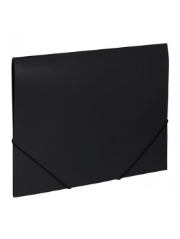 Папка на резинках BRAUBERG 'Office', черная, до 300 листов, 500 мкм, 227713