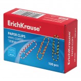 Скрепки ERICH KRAUSE, 28 мм, с цветными полосками 'Zebra', 100 шт., в картонной коробке, 24873