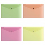 Папка-конверт с кнопкой ERICH KRAUSE 'Fizzy Neon', А4, до 100 листов, тонированная, ассорти, 0,14 мм, 44431