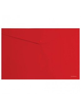 Папка-конверт с кнопкой ERICH KRAUSE 'Classic', A4, до 120 листов, непрозрачная, красная, 0,18 мм, 47108
