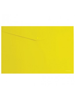 Папка-конверт с кнопкой ERICH KRAUSE 'Classic', A4, до 120 листов, непрозрачная, желтая, 0,18 мм, 47109