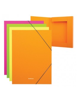 Папка-короб на резинках ERICH KRAUSE 'Glance Neon', А4, 30 мм, до 300 листов, 600 мкм, ассорти, 43056