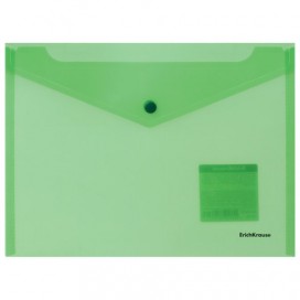 Папка-конверт с кнопкой формат B5 (282х229 мм), прозрачная, ассорти, 0,18 мм, ERICH KRAUSE 'Classic', 47052