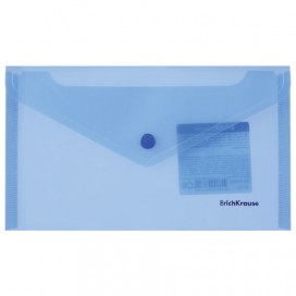Папка-конверт с кнопкой МАЛОГО ФОРМАТА (203х129 мм), C6, прозрачная, ассорти, 0,18 мм, ERICH KRAUSE 'Classic', 47054