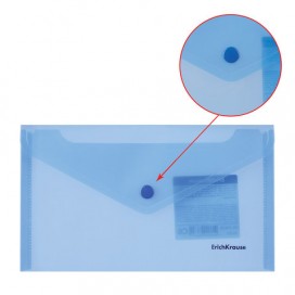 Папка-конверт с кнопкой МАЛОГО ФОРМАТА (203х129 мм), C6, прозрачная, ассорти, 0,18 мм, ERICH KRAUSE 'Classic', 47054