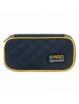 Пенал TIGER FAMILY (ТАЙГЕР), 1 отделение, раскладная откидная планка, черный, 23х12х7 см, TGRW-008F1