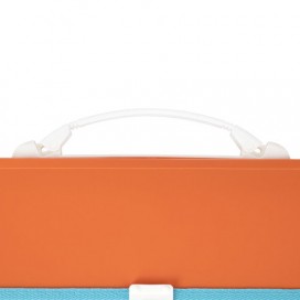 Портфель пластиковый BRAUBERG 'Joy', А4 (330х245х35 мм), 13 отделений, с окантовкой, индексные ярлыки, оранжевый, 227975