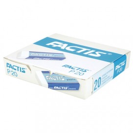 Резинка стирательная FACTIS Plastic P 20 (Испания), 61х22х11 мм, мягкая, картонный держатель, CPFP20