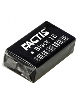 Резинка стирательная FACTIS Black 18 (Испания), прямоугольная, 41х24х13 мм, супермягкая, ПВХ, CPFBL18
