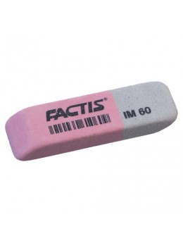 Резинка стирательная FACTIS IM 60 (Испания), прямоугольная, двуцветная, 46х15х8 мм, синтетический каучук, CCFIM60RG